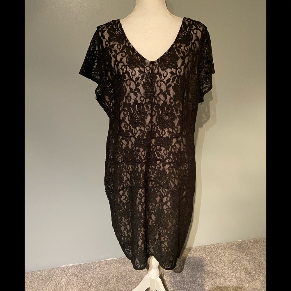 Lane Bryant black lace dress
